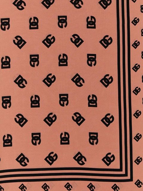 Dolce & Gabbana DNA logo silk scarf - Pink