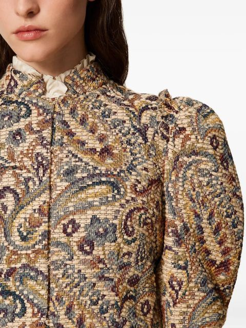 TWINSET paisley puff-sleeve jacket - Neutrals