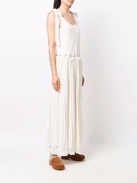 Chloé drop-waist knotted crepe maxi dress - Neutrals