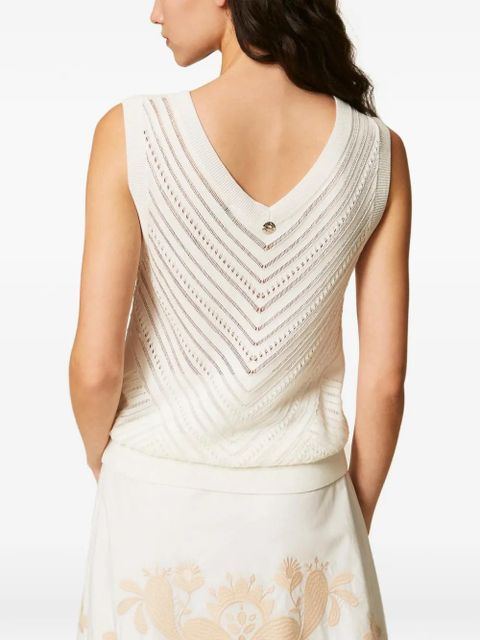 TWINSET pointelle-knit top - White