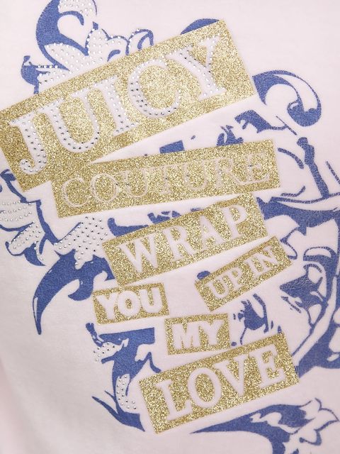 Juicy Couture spodnie dresowe welurowe Wrap You Up damskie kolor różowy z nadrukiem JCNBJ126452