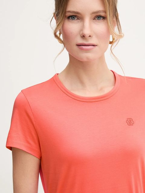BOSS t-shirt bawełniany damski kolor pomarańczowy 50537598