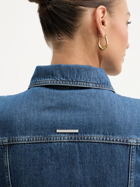 Karl Lagerfeld kurtka jeansowa FASHION DENIM kolor niebieski przejściowa B1W14031