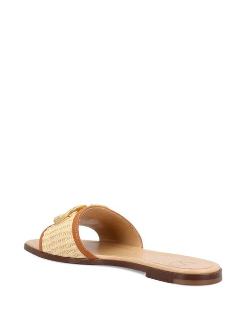 Valentino Garavani logo-plaque sandals - Neutrals