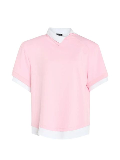 A.W.A.K.E. Mode double-collar layered-effect top - Pink - zdjęcie produktu nr 1