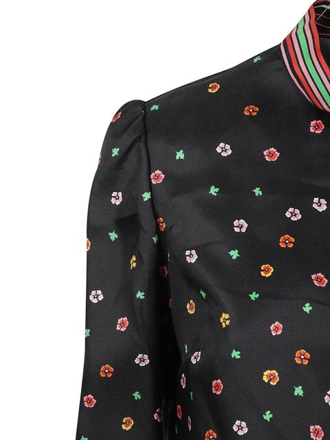 Valentino Garavani floral tie-neck shirt - Black