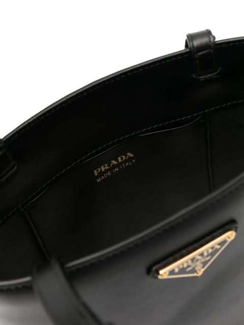Prada triangle logo-appliqué tote bag - Black