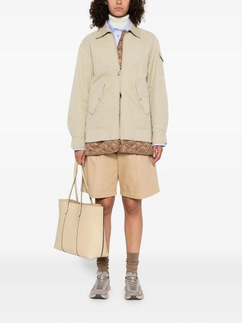 Moncler quilted zip-up jacket - Neutrals