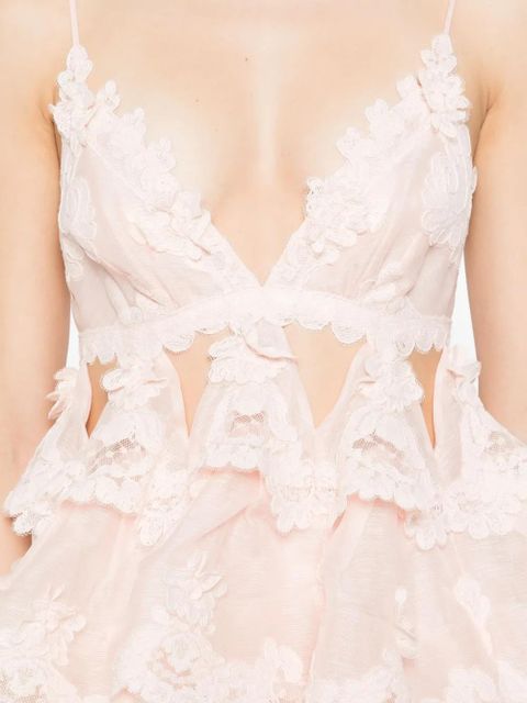 ZIMMERMANN tiered lace maxi dress - Pink