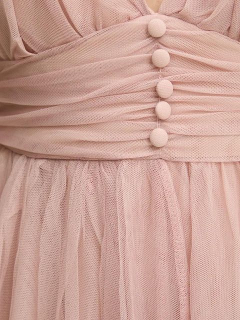 Answear.LAB sukienka kolor beżowy maxi rozkloszowana