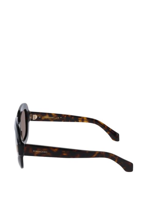 Ferragamo tortoiseshell-effect square-frame sunglasses - Brown
