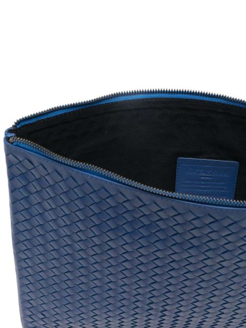DRAGON DIFFUSION A4 woven zip clutch bag - Blue
