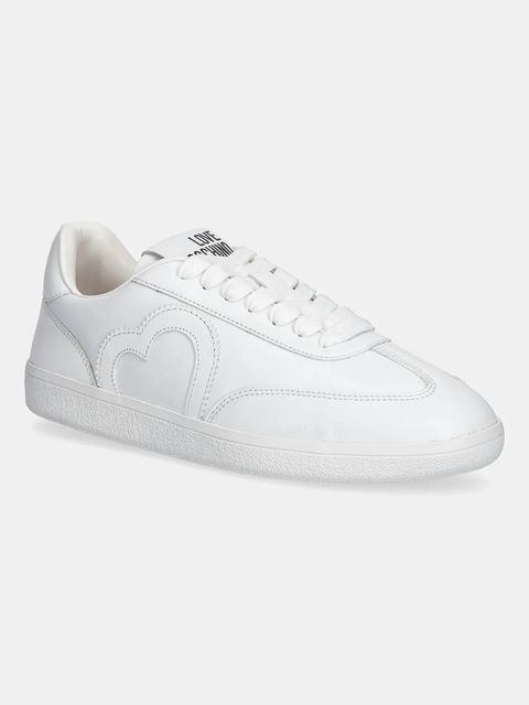 Love Moschino sneakersy skórzane damskie kolor biały JA15112G1NIA0100 - zdjęcie produktu nr 1