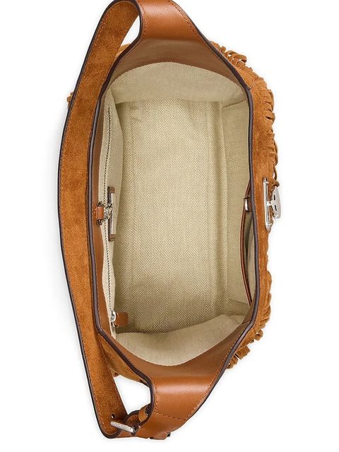 Lauren Ralph Lauren torebka zamszowa kolor brązowy 431980172