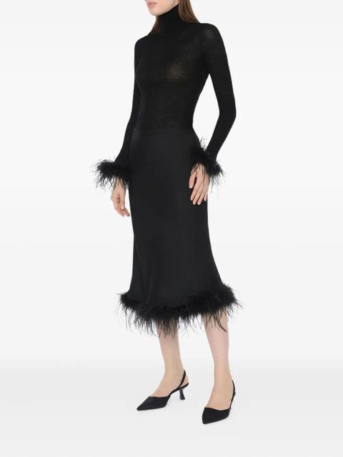 Blumarine feather trim skirt - Black