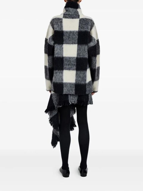 Proenza Schouler high-neck check wool top - Black