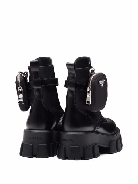 Prada Monolith leather boots - Black