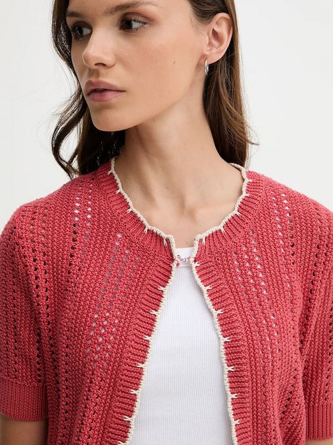 United Colors of Benetton kardigan bawełniany damski kolor różowy 1594E501Z