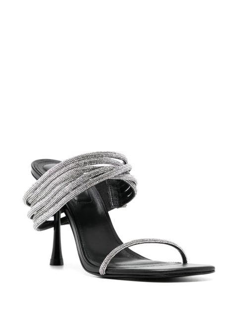 Simkhai Infinity 90mm crystal-embellished leather sandals - Black - zdjęcie produktu nr 2