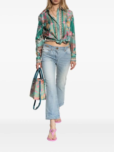 Versace logo-patch jeans - Blue