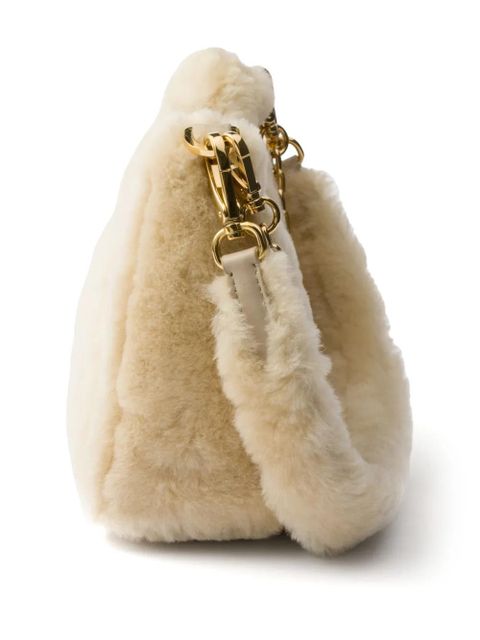 Prada Re-Edition shearling mini bag - Neutrals
