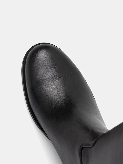 Guess kozaki skórzane ZORO damskie kolor czarny na płaskim obcasie FLFZOR LEA11