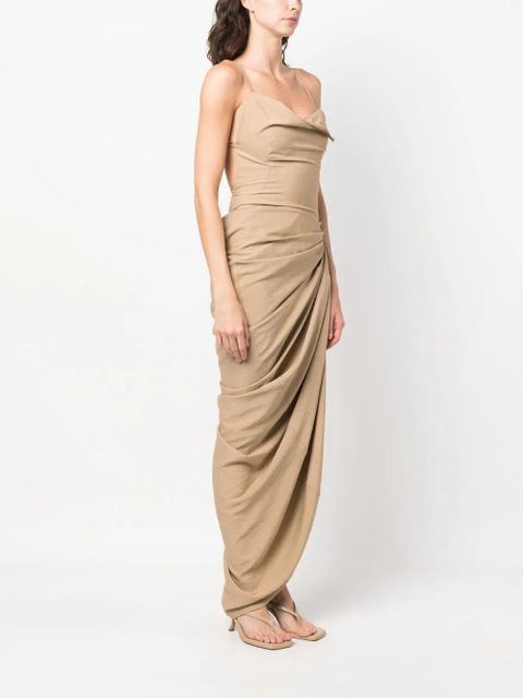 Jacquemus La Robe Saudade gathered dress - Neutrals