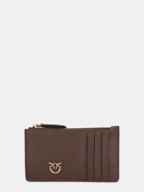 Pinko portfel skórzany damski kolor brązowy - zdjęcie produktu nr 1