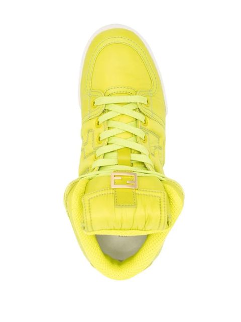 FENDI FF logo-embroidered high-top sneakers - Green