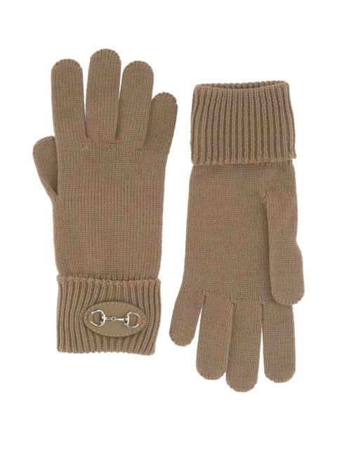 Gucci Horsebit ribbed gloves - Neutrals - zdjęcie produktu nr 1