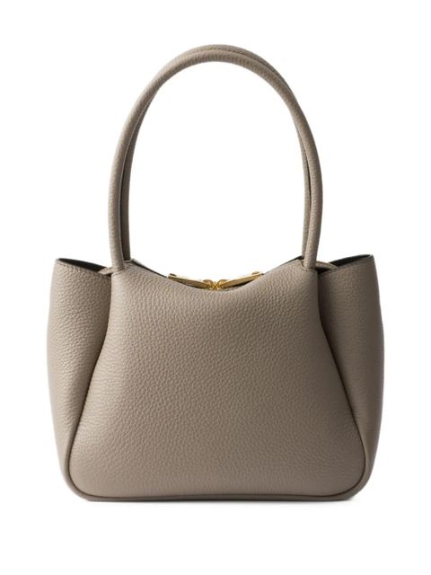 Prada small leather tote bag - Brown - zdjęcie produktu nr 2