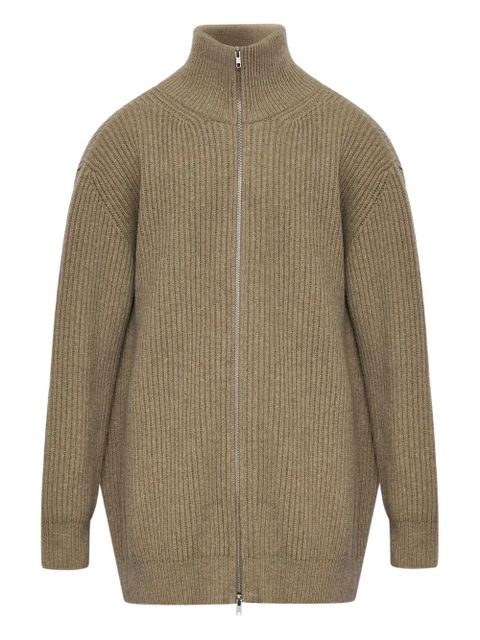 MM6 Maison Margiela ribbed zip-up jacket - Green - zdjęcie produktu nr 1