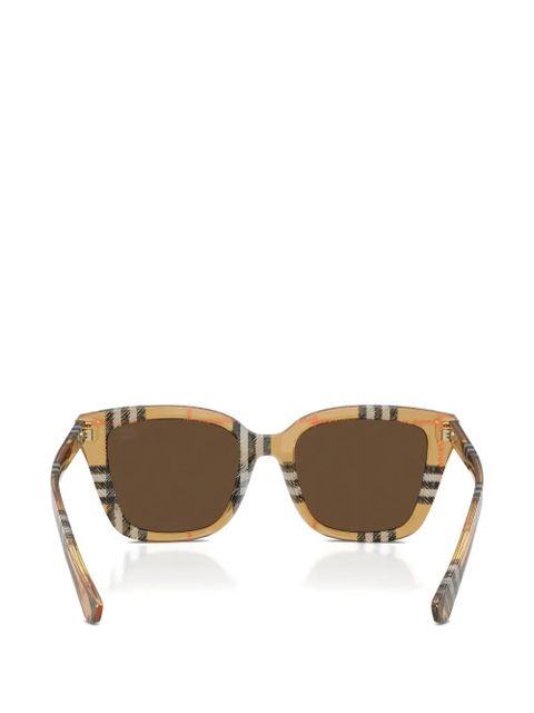 Burberry square-frame checked sunglasses - Brown