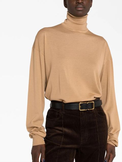 Saint Laurent roll-neck wool jumper - Neutrals
