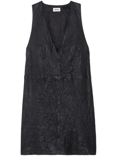 Zadig&Voltaire V-neck leather minidress - Black - zdjęcie produktu nr 1