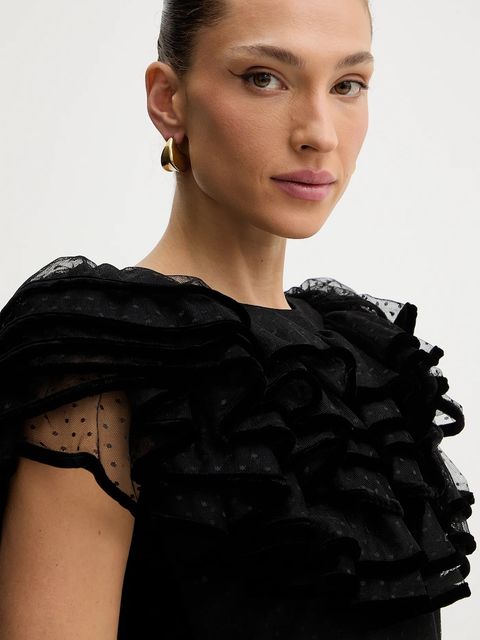 Twinset sukienka z dodatkiem jedwabiu kolor czarny 252TS2070 - zdjęcie produktu nr 2