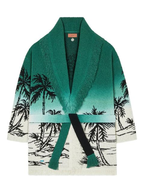 Alanui Wave Bloom fringed cardi-coat - Green - zdjęcie produktu nr 1