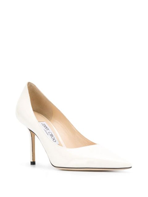 Jimmy Choo 85mm Love patent leather pumps - White