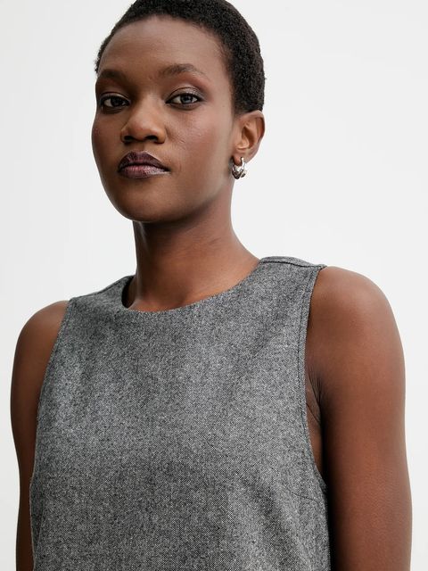 Marc O'Polo sukienka z dodatkiem wełny kolor szary mini prosta 509015821331