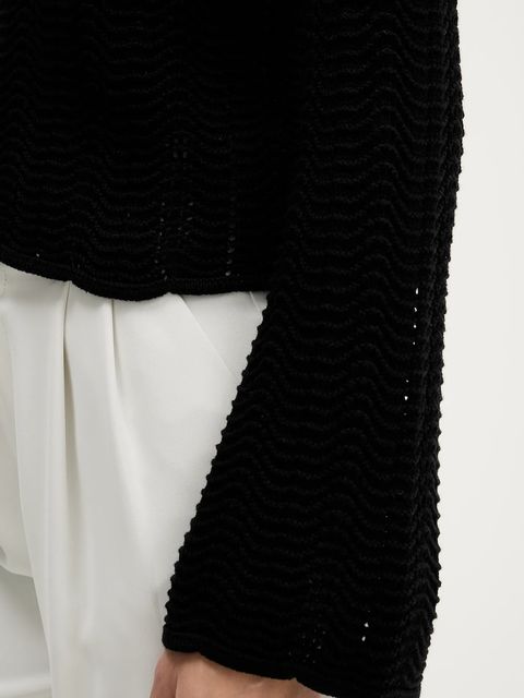 Sisley sweter bawełniany damski kolor czarny lekki 1494M106O