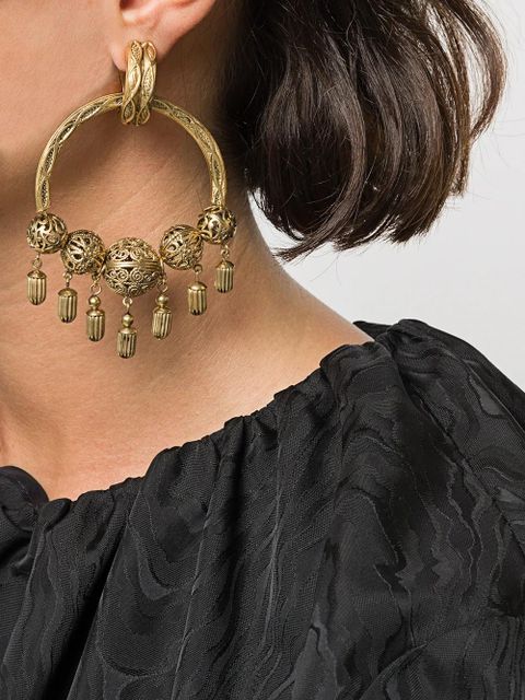 Saint Laurent ball hoop earrings - Gold - zdjęcie produktu nr 2