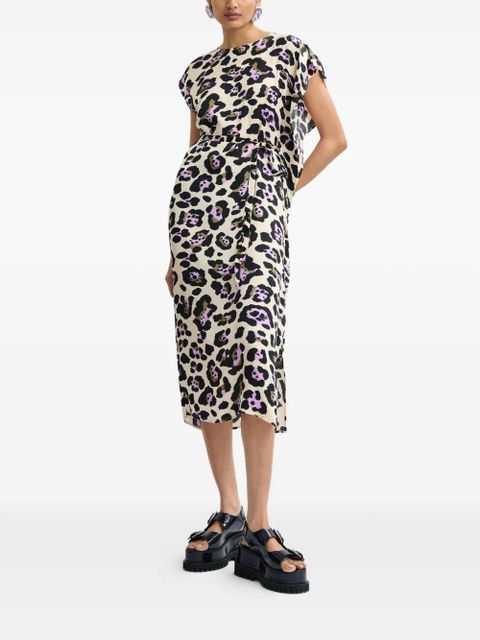 Essentiel Antwerp animal-print belted midi dress - Neutrals - zdjęcie produktu nr 2