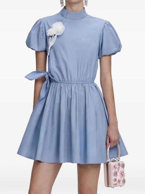 Self-Portrait puff-sleeve mini dress - Blue