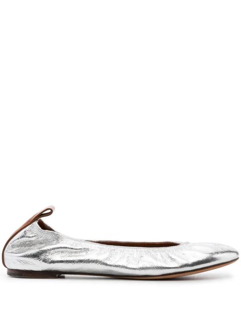 Lanvin metallic leather ballerina shoes - Silver - zdjęcie produktu nr 1
