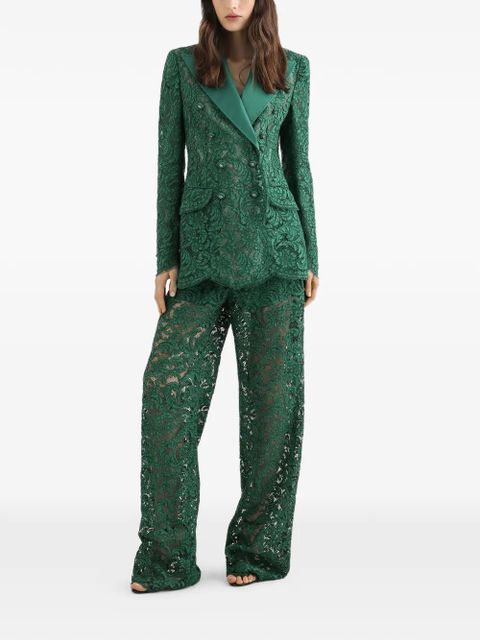 Dolce & Gabbana lace double-breasted blazer - Green - zdjęcie produktu nr 2