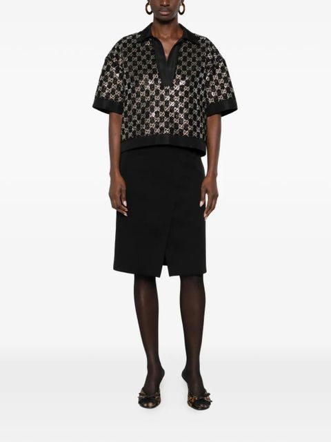 Gucci sequin V-neck top - Black - zdjęcie produktu nr 2