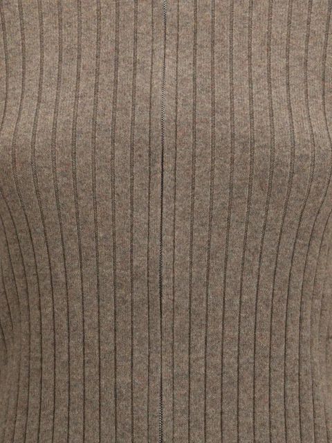 Loro Piana Coste ribbed bomber sweater - Brown