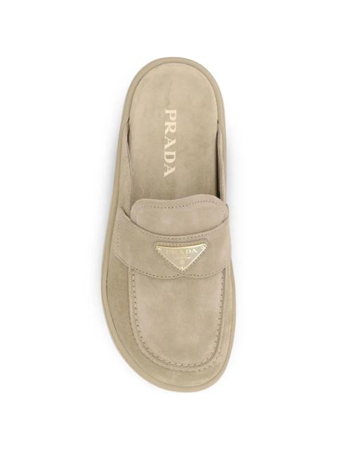 Prada triangle-logo mules - Neutrals