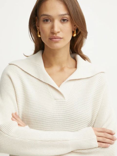 MAX&Co. sweter wełniany damski kolor beżowy 2516361021200