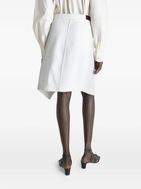 LEMAIRE asymmetric denim skirt - White